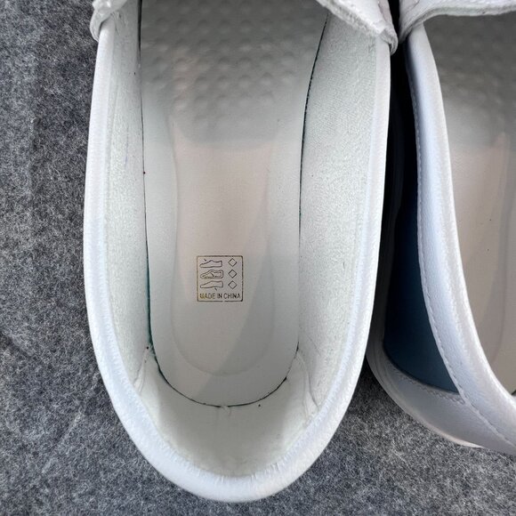 Mens Size EU 45 US 11 White & Blue Slip-On Loafers Comfy Non Slip Rubber Sole - Picture 11 of 15